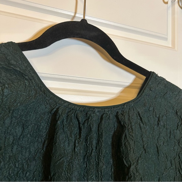 ARITZIA WILFRED PEPLUM BLOUSE IN DARK GREEN CROSSOVER FRONT SIZE SMALL - Picture 10 of 14